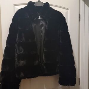 Calvin Klein faux fur coat
